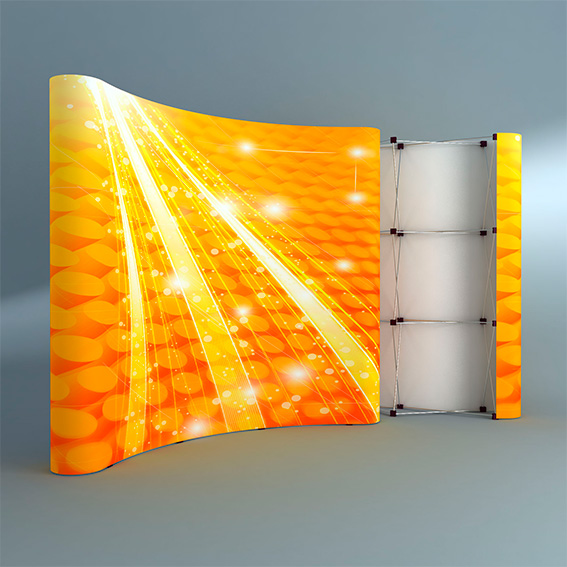 PANEL ARAÑA PAI CURVO DOBLE GRAFICA 6 CUERPOS (420*230 CMS) +CARRO BASICO+LAMINAS PAI+FOCOS HALOGENO